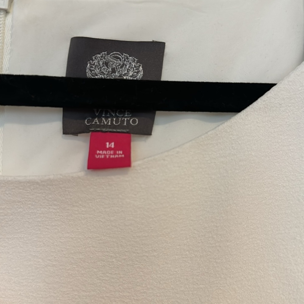 NWT Vince Camuto Signature Tie Front Stretch Crepe White Dress - Picture 7 of 11